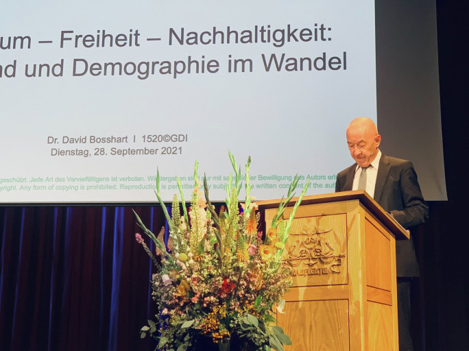 Keynote "Wachstum - Freiheit - Nachhaltigkeit" von Dr. David Bosshard