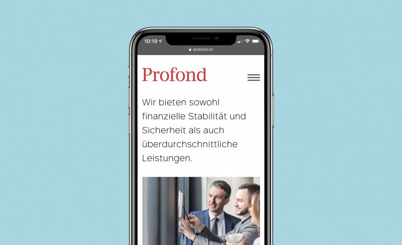 Website Profond auf dem Handy