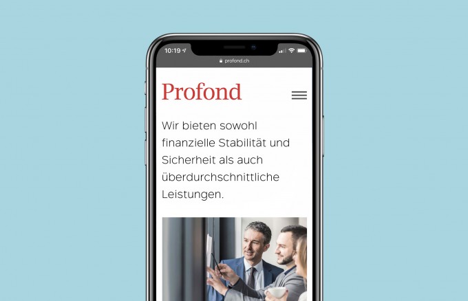 Website Profond auf dem Handy