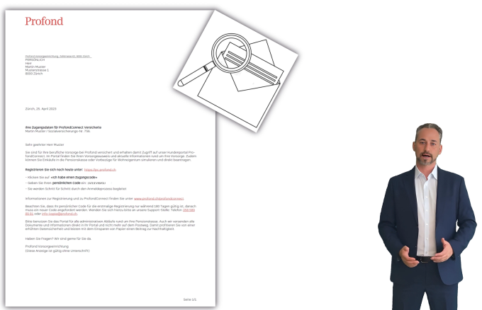 Screenshot Erklärvideo Registrationsprozess zum Kundenportal ProfondConnect